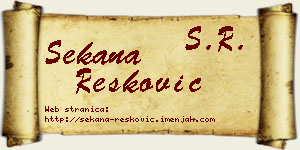 Sekana Resković vizit kartica